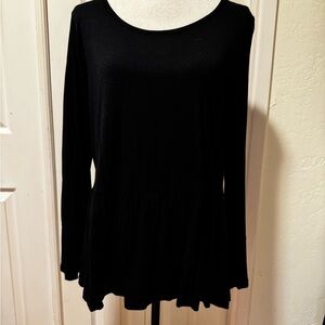 Peplum Black Women's Top